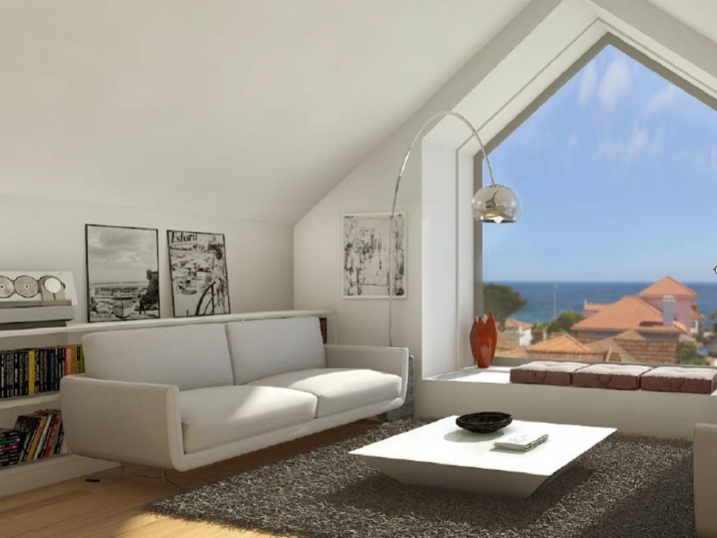 Новая двухуровневая квартира класса "люкс" с тремя спальнями, видом на море, пляжем в пешей доступности. Лиссабон (Португалия)