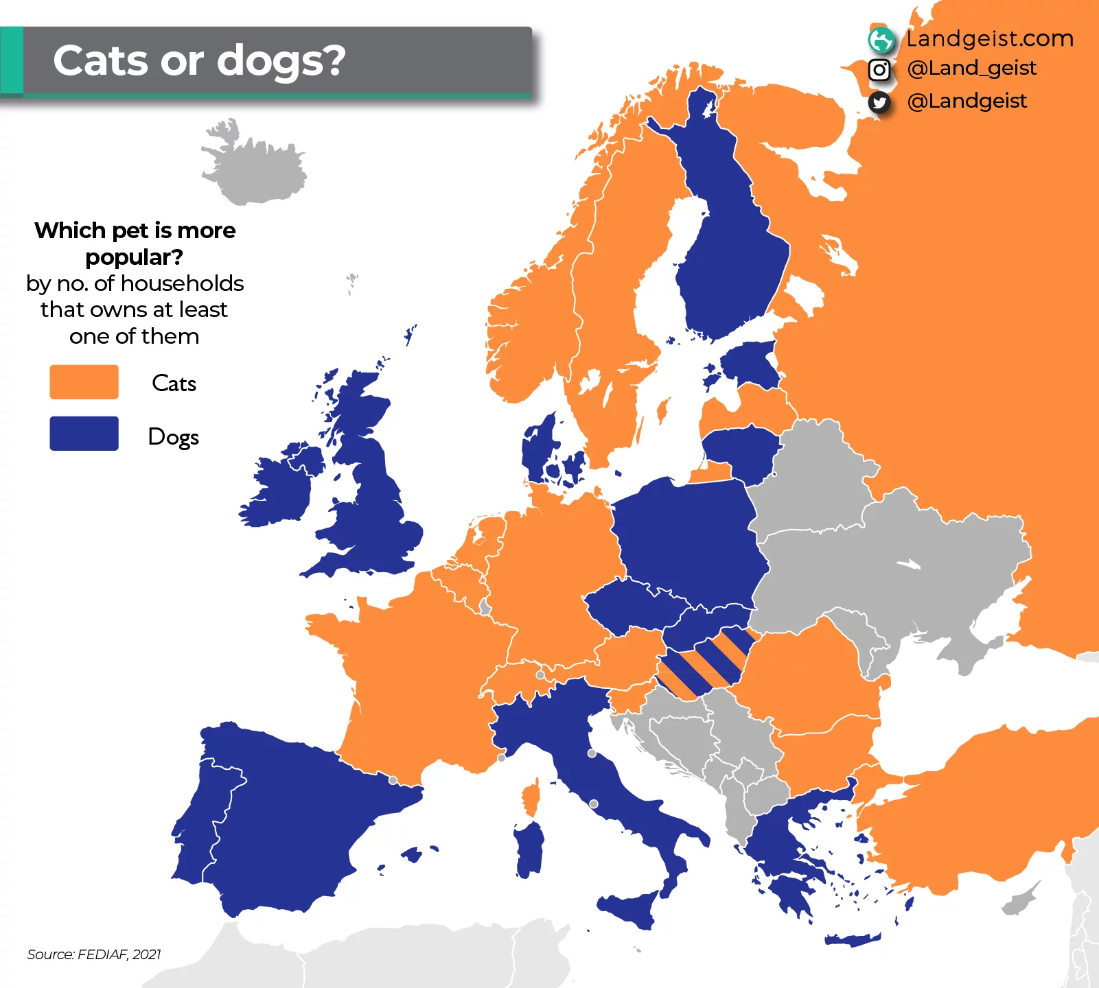 Сколько кошек и собак держат европейцы + рейтинг стран