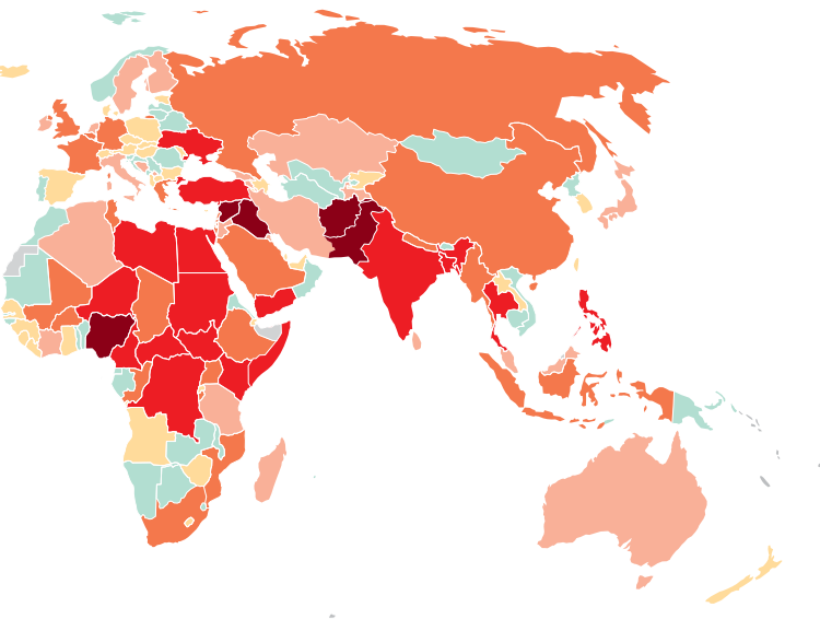 Th страна. Рейтинг стран по уровню терроризма. Глобальный индекс терроризма. Страны террористической опасности.