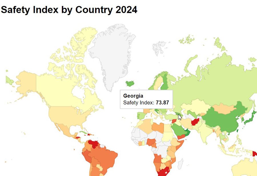 Грузия заняла 19-е место в общемировом рейтинге безопасности Numbeo
