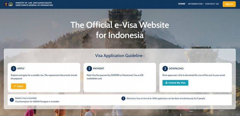Индонезия вводит временную визу для иностранцев