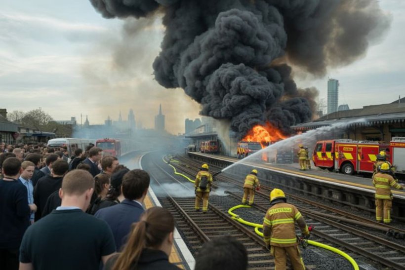 Пожар парализовал железнодорожный узел Лондона