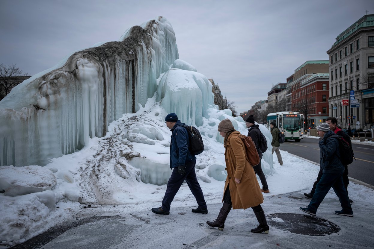 Зимний шторм парализовал транспорт Вашингтона