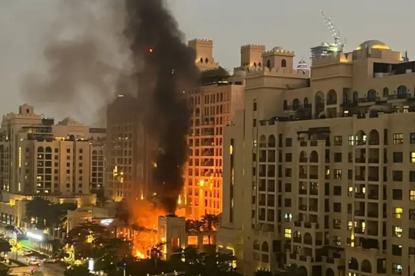 В дубае горит отель "Fairmont" источник фото instagram