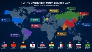 Рейтинг ВВП стран в 2026 году: 10 крупнейших экономик мира