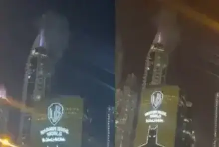 Dubai skyscraper catches fire after drone attack