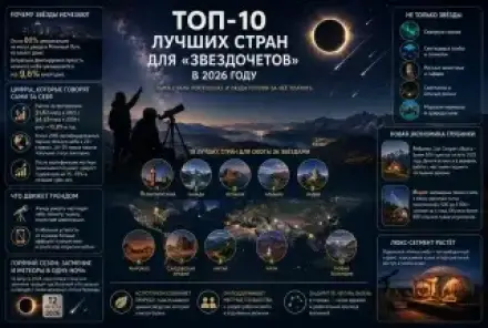 ТОП-10 лучших стран для «звездочетов» в 2026 году