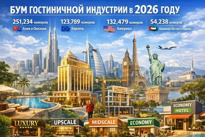 Мировая гостиничная индустрия в 2026 году: масштабный рост, лидерские рынки и континентальные тренды